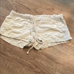 Y2K Roxy Cream Cargo Short Shorts with Drawstring Waist